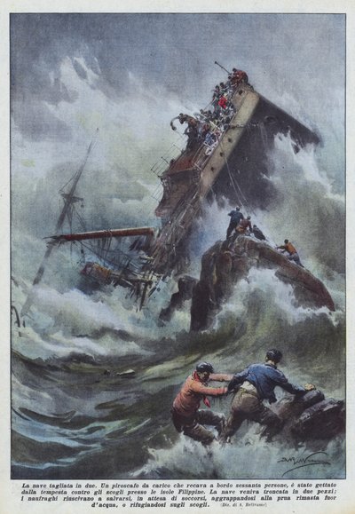 O navio cortado em dois de Achille Beltrame