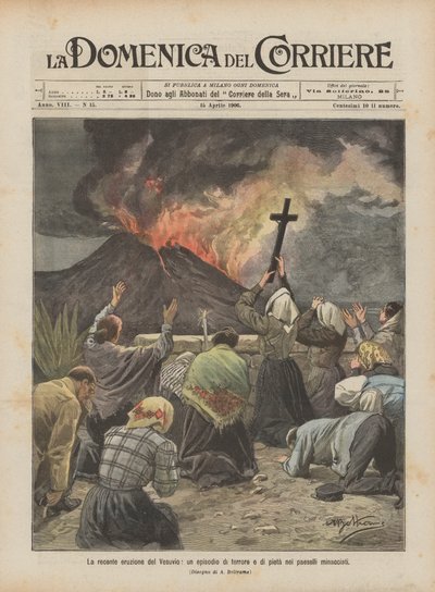 A recente erupção do Vesúvio, um episódio de terror e piedade nas aldeias ameaçadas de Achille Beltrame