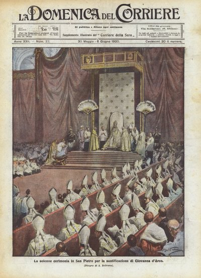 A cerimônia solene em San Pietro para a santificação de Giovanna dArco de Achille Beltrame