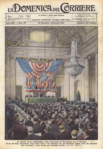 O cenário histórico da abertura da Conferência de Washington para o desarmamento de Achille Beltrame