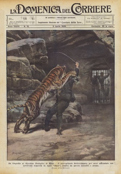 A tragédia no jardim zoológico de Roma de Achille Beltrame