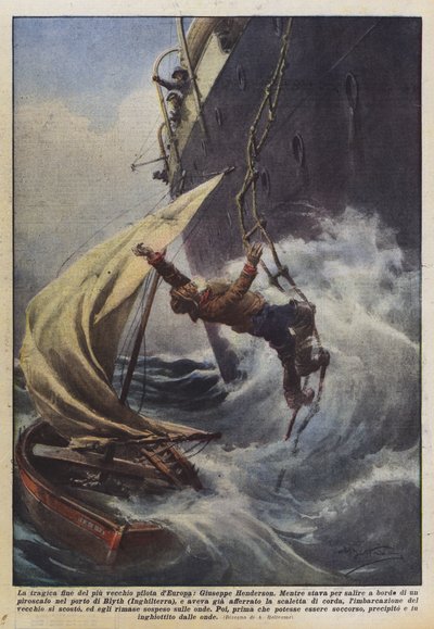 O fim trágico do piloto mais velho da Europa, Giuseppe Henderson de Achille Beltrame