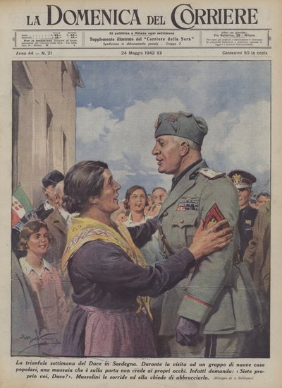 A semana triunfante do Duce na Sardenha de Achille Beltrame