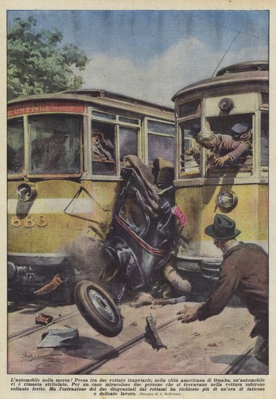 O carro no aperto! de Achille Beltrame