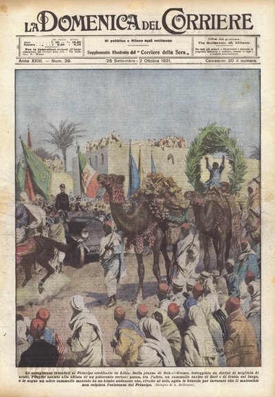 As boas-vindas triunfais ao príncipe herdeiro na Líbia de Achille Beltrame