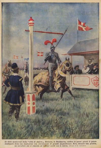 As festas medievais da cidade de Hamlet de Achille Beltrame