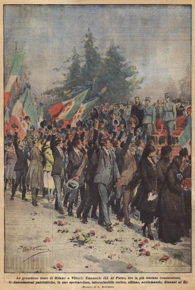 As grandes festas de Milão para Vittorio Emanuele III de Achille Beltrame