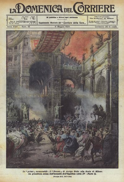 Os primeiros memoráveis, o Nerone de Arrigo Boito alla Scala em Milão de Achille Beltrame