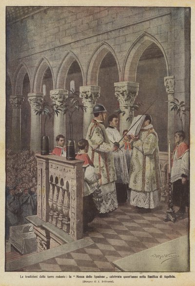 As tradições das terras remidas, a missa do Spadon celebrada este ano na Basílica de Aquileia de Achille Beltrame