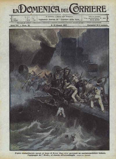 Lépico naval combate fora Dover de Achille Beltrame