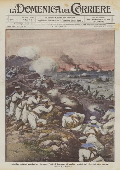 Linfelice austríaca tentativa de retomar a ilha de Pelagosa, os atacantes rejeitados por de Achille Beltrame