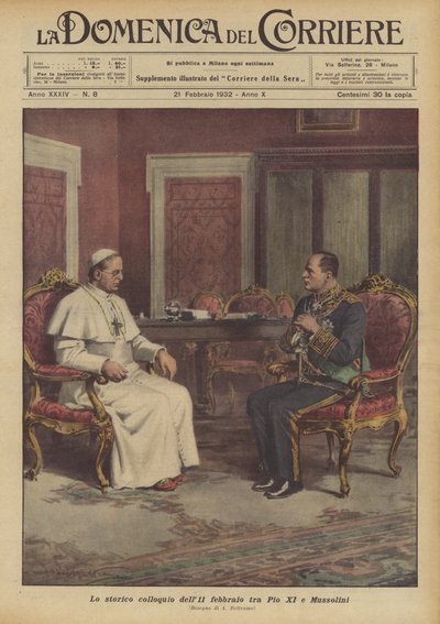 A conversa histórica de 11 de fevereiro entre Pio XI e Mussolini de Achille Beltrame