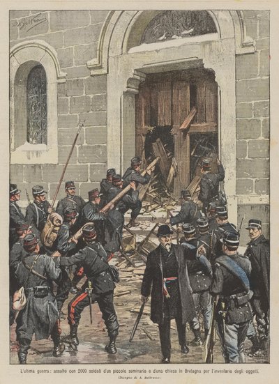 A última guerra, assalto com 2000 soldados de um pequeno seminário e uma igreja na Bretanha para de Achille Beltrame