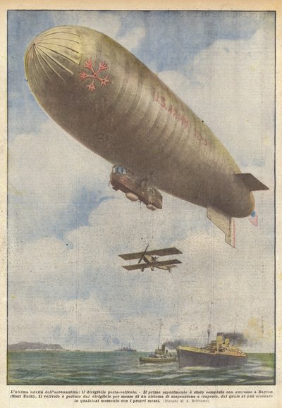 O mais recente em aeronáutica, o dirigível-aeronave dirigível de Achille Beltrame