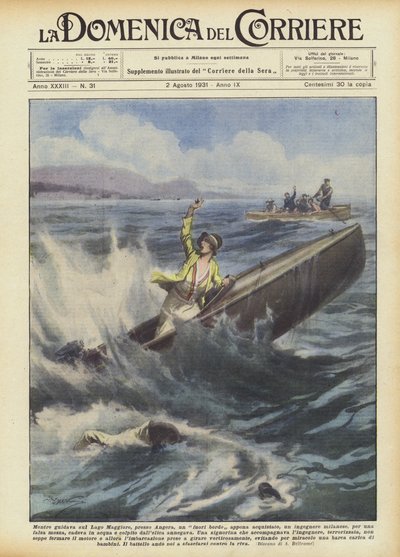 Ao dirigir no Lago Maggiore, perto de Angera, um conselho recém-adquirido de Achille Beltrame