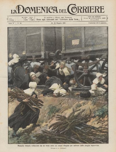 As freiras permaneceram esmagadas por um trem sob o qual escaparam para escapar da chuva repentina de Achille Beltrame