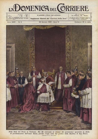 Na Sala del Trono no Vaticano de Achille Beltrame