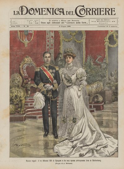 Presentes de casamento, Rei Alfonso XIII de Espanha e sua noiva Princesa Ena de Battenberg de Achille Beltrame