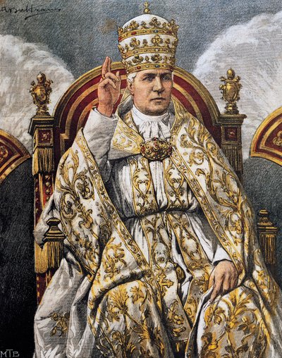 Retrato do Papa Pio X (Giuseppe Melchiorre Sarto, Riese de Achille Beltrame