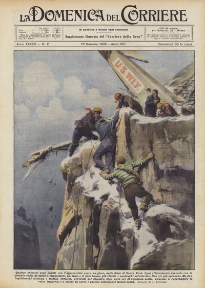 Quatro aviadores colidiram em um pico no estado de Nova York de Achille Beltrame