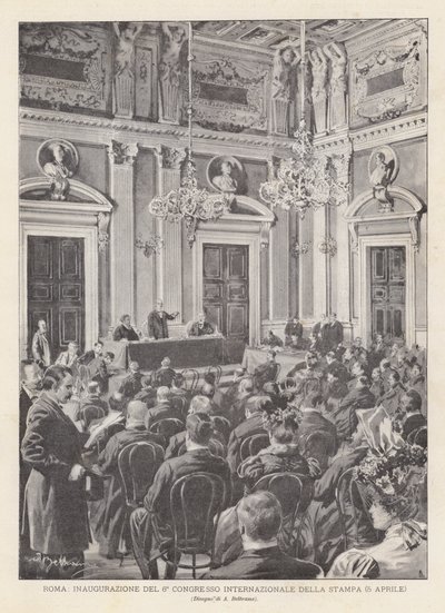 Roma, Inauguração do 6º Congresso Internacional de Imprensa (5 de abril) de Achille Beltrame