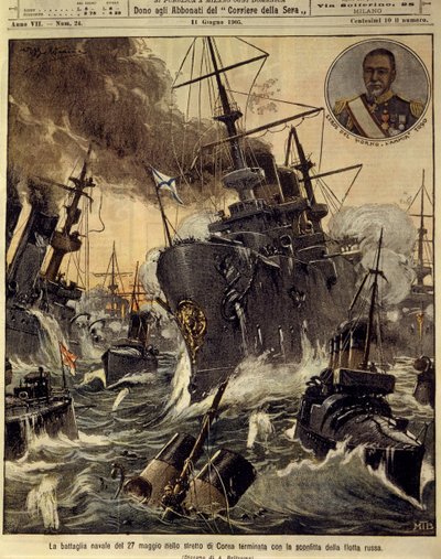 Guerra Russo-Japonesa (1904-1905), batalha naval no estreito da Coreia que terminou com a derrota da Marinha russa, 11 de Junho de Achille Beltrame