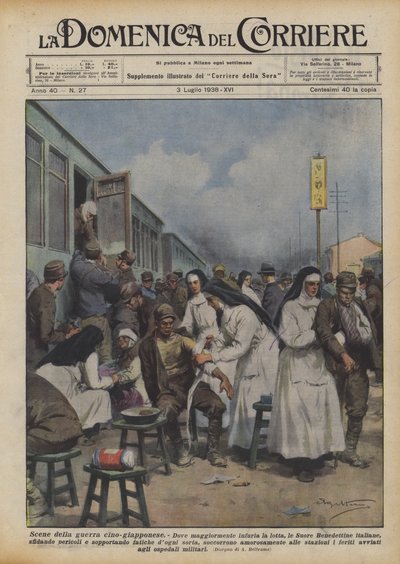 Cenas de Guerra Sino-Japonesa de Achille Beltrame