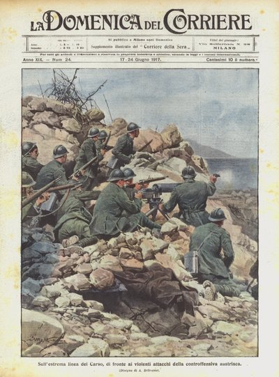 Na linha extrema Karst, diante dos violentos ataques da contra-ofensiva austríaca de Achille Beltrame