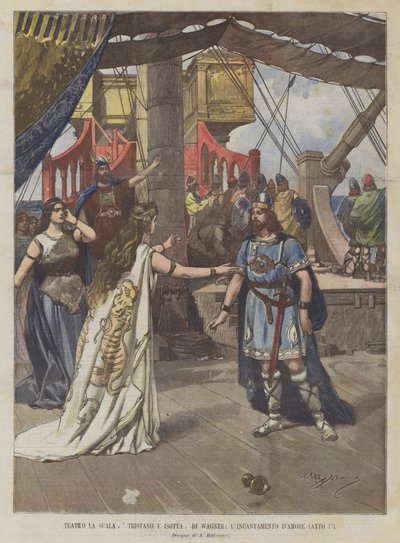 Teatro La Scala, Tristano e Isotta, Di Wagner; Encantamento DAmore (ato I °) de Achille Beltrame