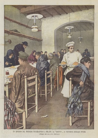 Um episódio do processo Notarbartolo em Milão, o risoto às pobres testemunhas sicilianas de Achille Beltrame