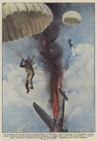 Um avião de serviço de frete Paris-Londres de repente pegou fogo e caiu de Achille Beltrame