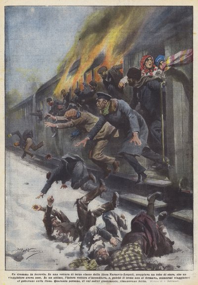 Um drama na estrada de ferro de Achille Beltrame