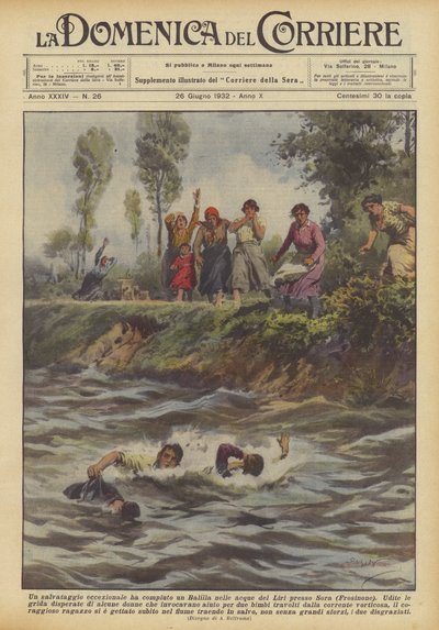 Um resgate excepcional fez um Balilla nas águas do Liri perto de Sora (Frosinone) de Achille Beltrame