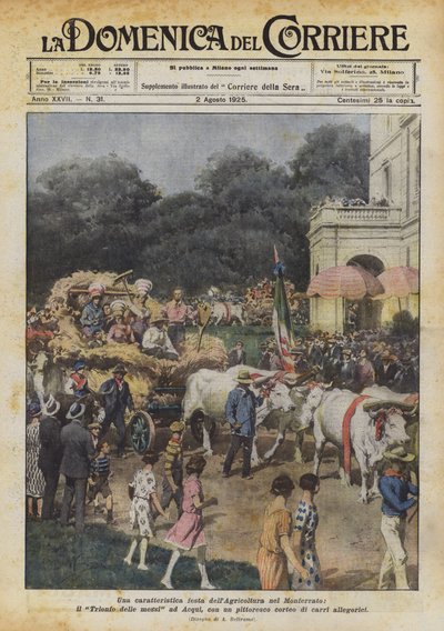 Uma festa característica da Agricultura no Monferrato, o Triunfo dos mensageiros em Acqui de Achille Beltrame