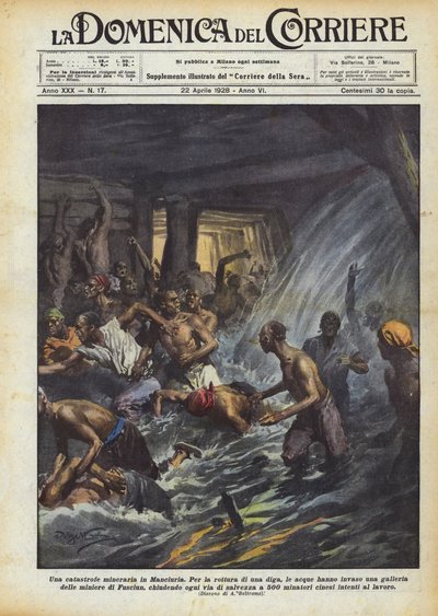 Uma catástrofe de mineração na Manchúria de Achille Beltrame