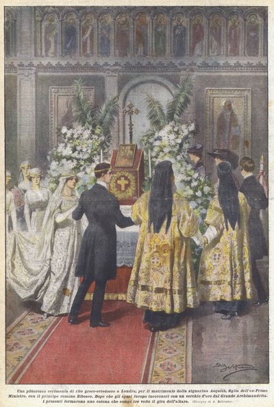 Uma pitoresca cerimônia greco-ortodoxa em Londres para o casamento da jovem de Achille Beltrame