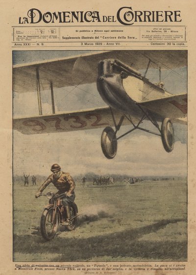 Um desafio de velocidade entre uma pequena aeronave, uma Tignola e uma moto poderosa de Achille Beltrame