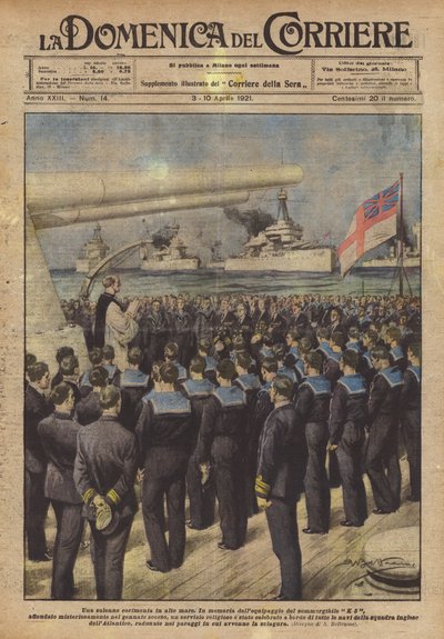 Uma cerimônia solene no alto mar de Achille Beltrame