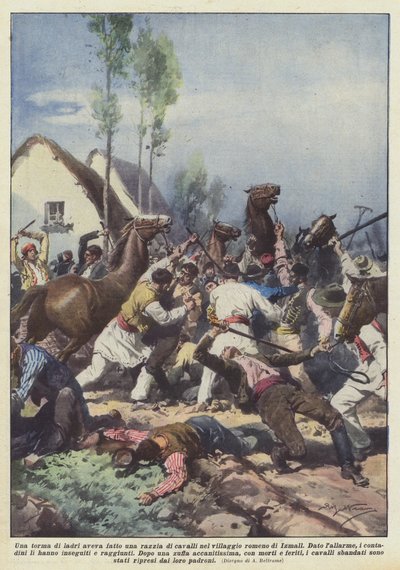 Um grupo de ladrões invadiu cavalos na aldeia romena de Izmall de Achille Beltrame
