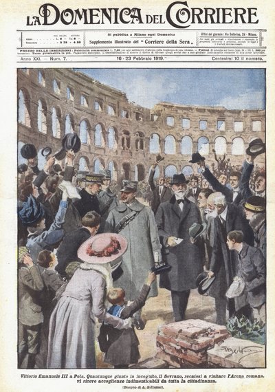 Vittorio Emanuele III a Pola de Achille Beltrame