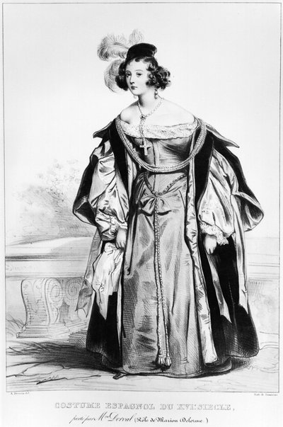 Marie Dorval no papel de Marion Delorme por Victor Hugo de Achille Devéria