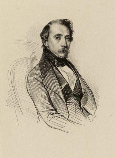 Retrato de François-Alexandre David, litógrafo.  (IFF 190) de Achille Devéria
