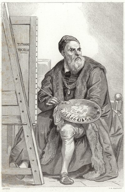 Retrato, de, titian de Achille Devéria