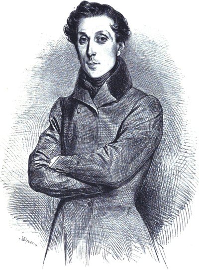 Retrato do arquiteto francês Alphonse de Gisors, retrato litográfico de Achille Devéria