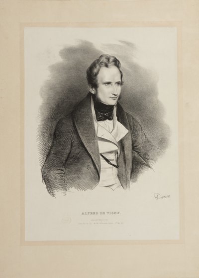 Retrato do autor Alfred de Vigny 1797-1863, 1831. de Achille Devéria