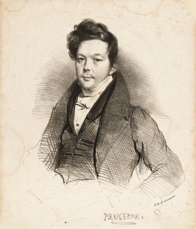 Retrato do compositor Auguste-Mathieu Panseron 1796-1859, 1832. de Achille Devéria