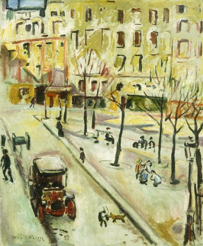 Paris Street Scene; Cena de rue, Paris de Achille Emile Othon Friesz