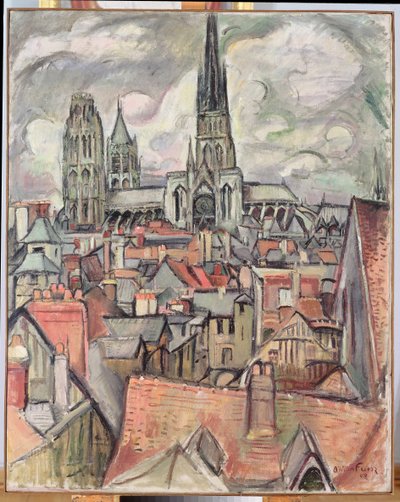 Telhados e a Catedral em Rouen de Achille Emile Othon Friesz