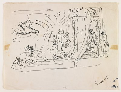 Natureza morta com flores (caneta e tinta preta) de Achille Emile Othon Friesz