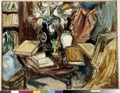 O canto da biblioteca no atelier Painting d
